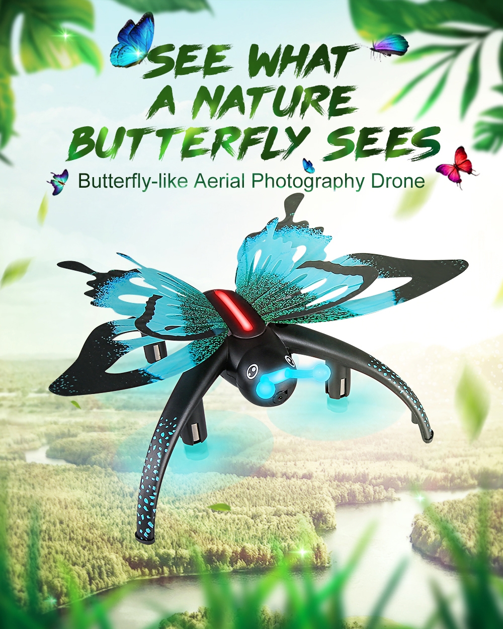 JJRC H42WH WIFI FPV Voice Control Altitude Hold Mode Butterfly-like RC Drone Quadcopter