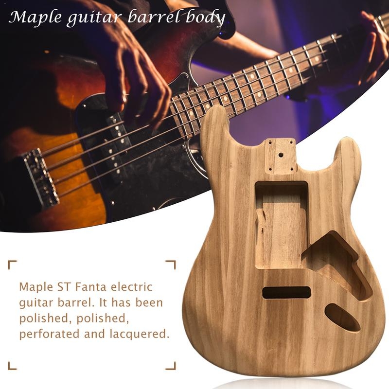 DIY Unfinished Maple Wood Type ST Electric Guitar Barrel Body for Guitar Replace Parts