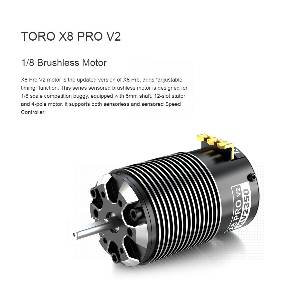SKYRC TORO X8 PRO V2 1/8 Brushless Motor 2150KV/2350KV For 1/8 RC Car Model Parts
