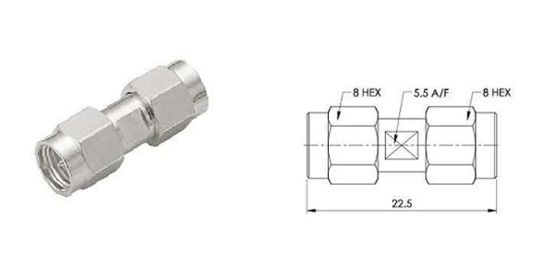 5pcs SMA Male To SMA Male Barrel Adapter Connector SMA-JJ for RC Drone FPV Antenna