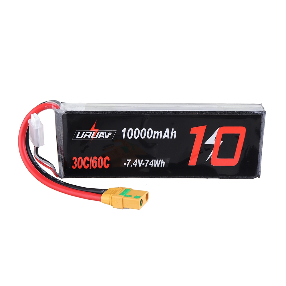 URUAV 7.4V 10000mAh 30/60C 2S Lipo Battery XT90 Plug for RC Quadcopter FPV Racing Drone