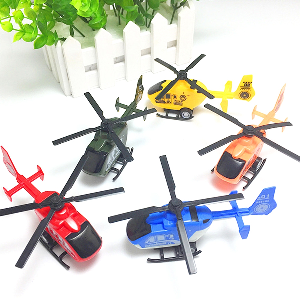 Simulation Mini Pullback Plastic Helicopter Decoration Diecast Model Toys