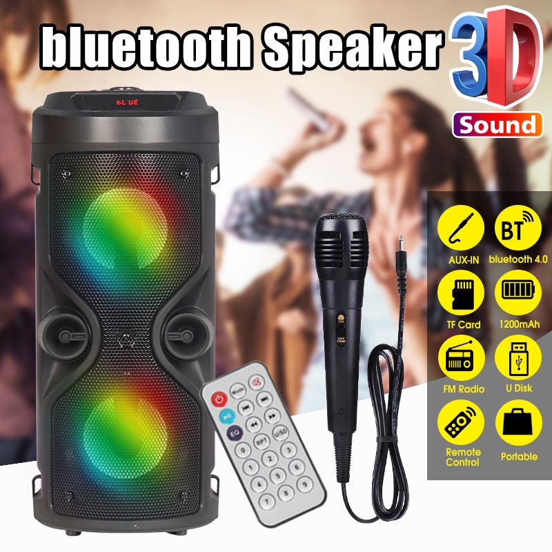 1200mAh Bluetooth 4.0 Digital LCD Display Support USB/TF Card Wireless Stereo Bluetooth Speaker