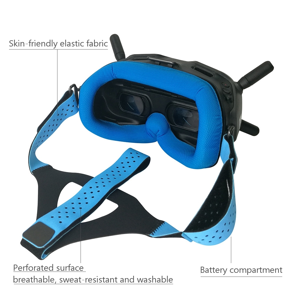 WLYL Lycra Eleastic Head Strap Skin-friendly for DJI Digital HD FPV Goggles Video Headset Band Green/Gray/Blue