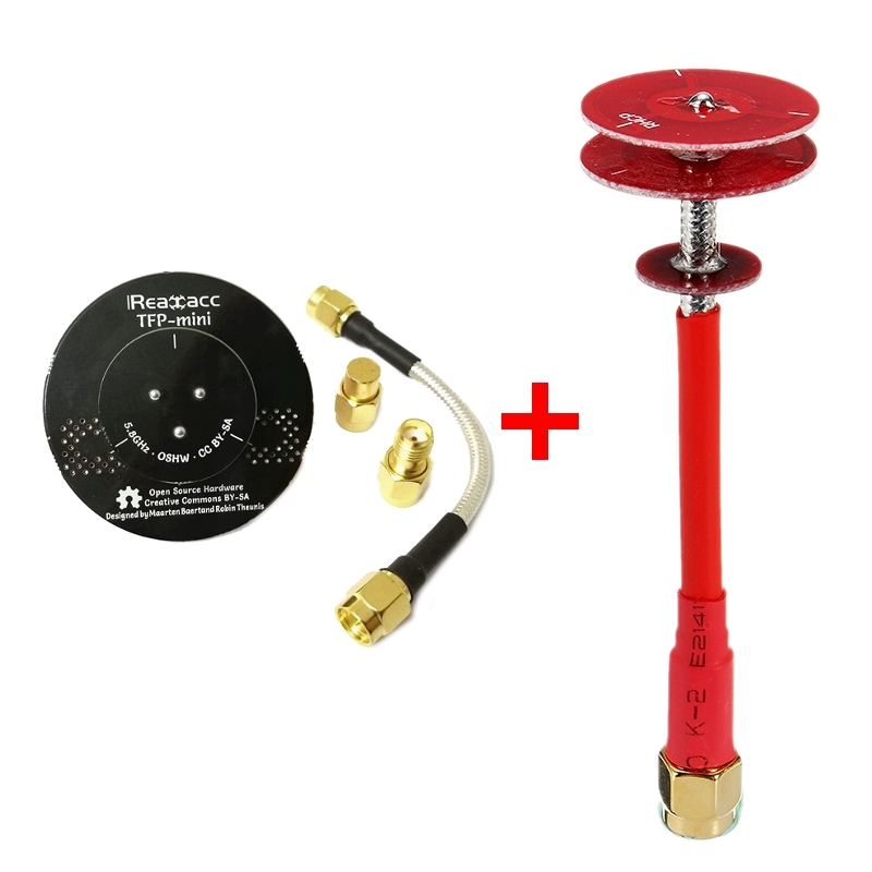 Realacc RHCP Pogoda Antenna + TFP-Mini Triple Feed Patch Dia. 45mm Antenna 5.8G 5dBi 8dBi Omni Directional Omni FPV Antenna SMA/RP-SMA For FPV RC Drone