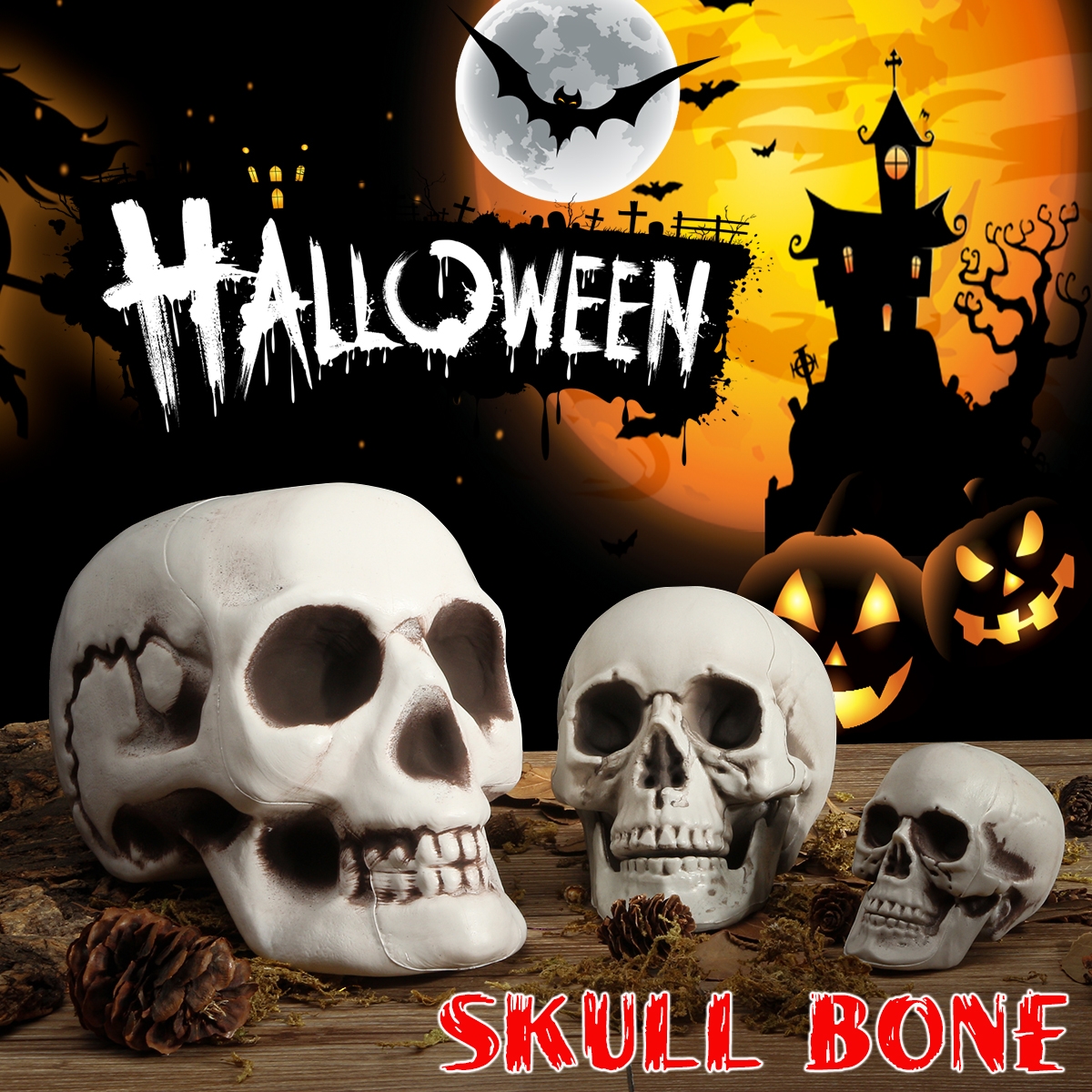 Halloween Prank Haunted House Lifelike Burial Skeleton Bones Party Decoration Toys