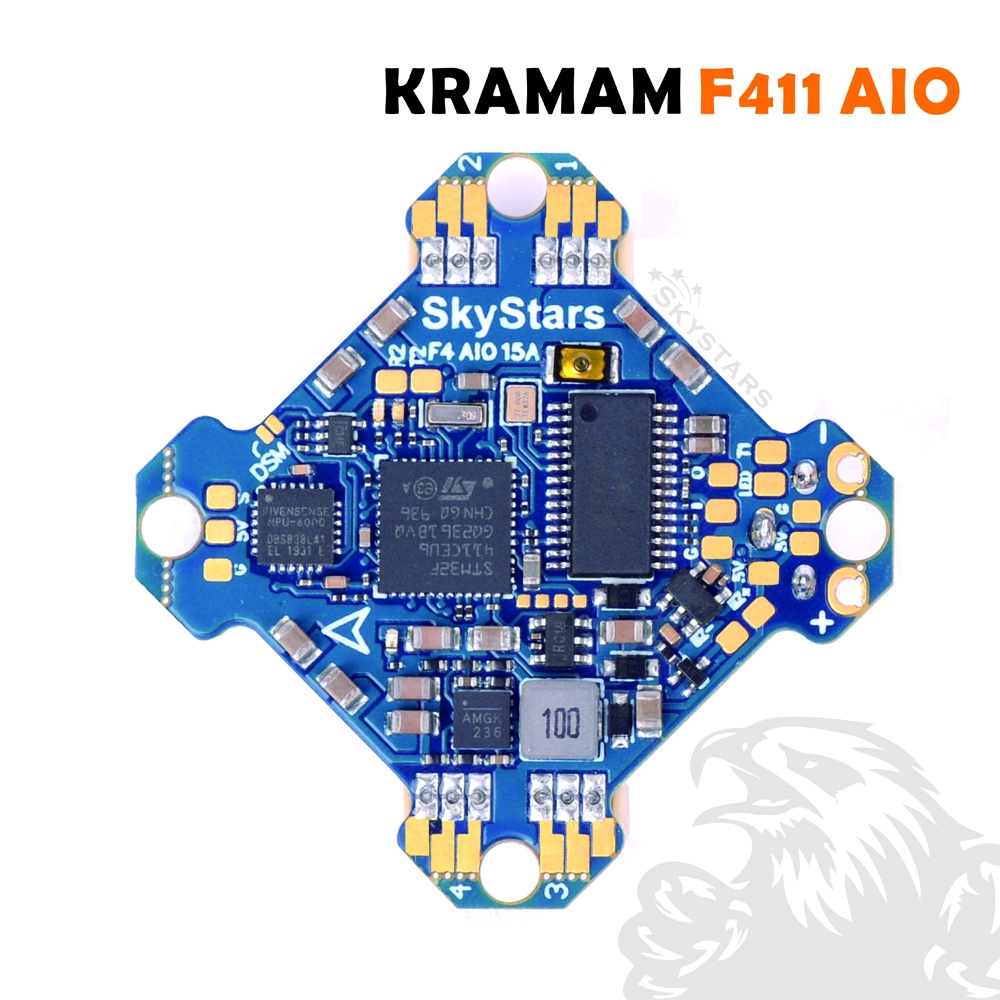 Skystars KARMAM F411 AIO MPU6000 5V/1.5A BEC 15A 2-4S 25.5mm For FPV Racing RC Drone