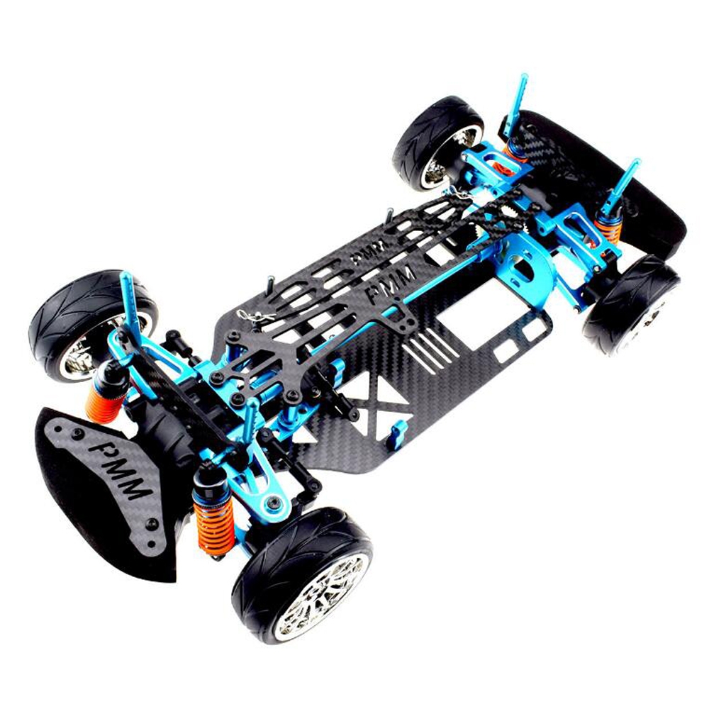 1/10 Aluminium Alloy Metal Carbon Fiber Chassis Kit Rc Car Frame Parts