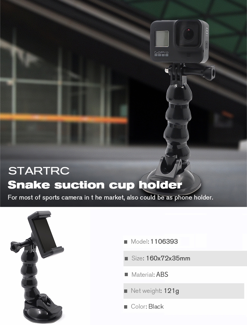 STARTRC Adjustable Car Phone Stand Holder Adapter for Gopro Hero 8 FPV Camera / 4-6 Inch Smartphone