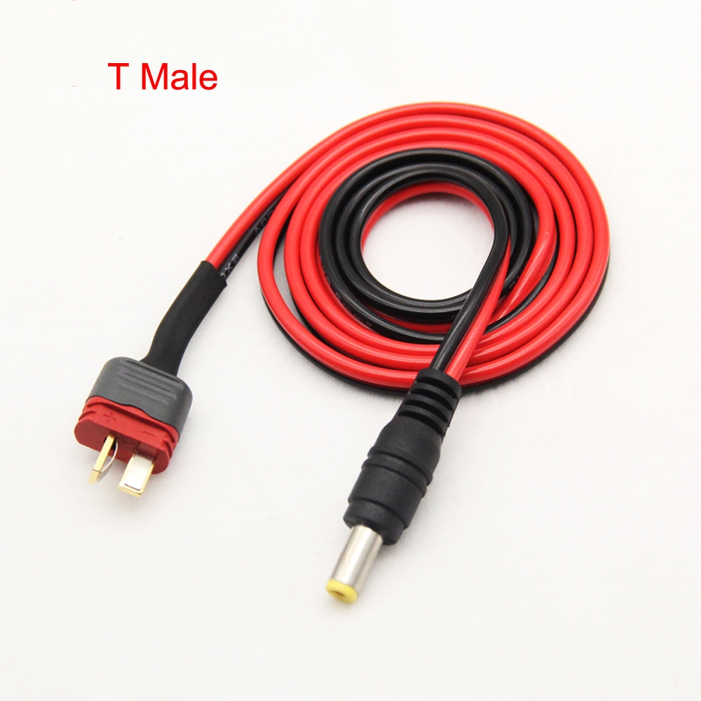 1m XT60 XT30 T Plug Male to DC 5.5X 2.1mm Male Adapter Cable for FPV Goggles Battery
