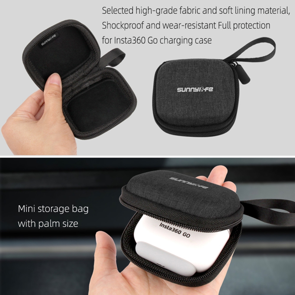 Sunnylife Camera Charge Box Storage Bag for Insta360 Go Mini Protective Shockproof Carrying Case 360° Video Camera Accessories