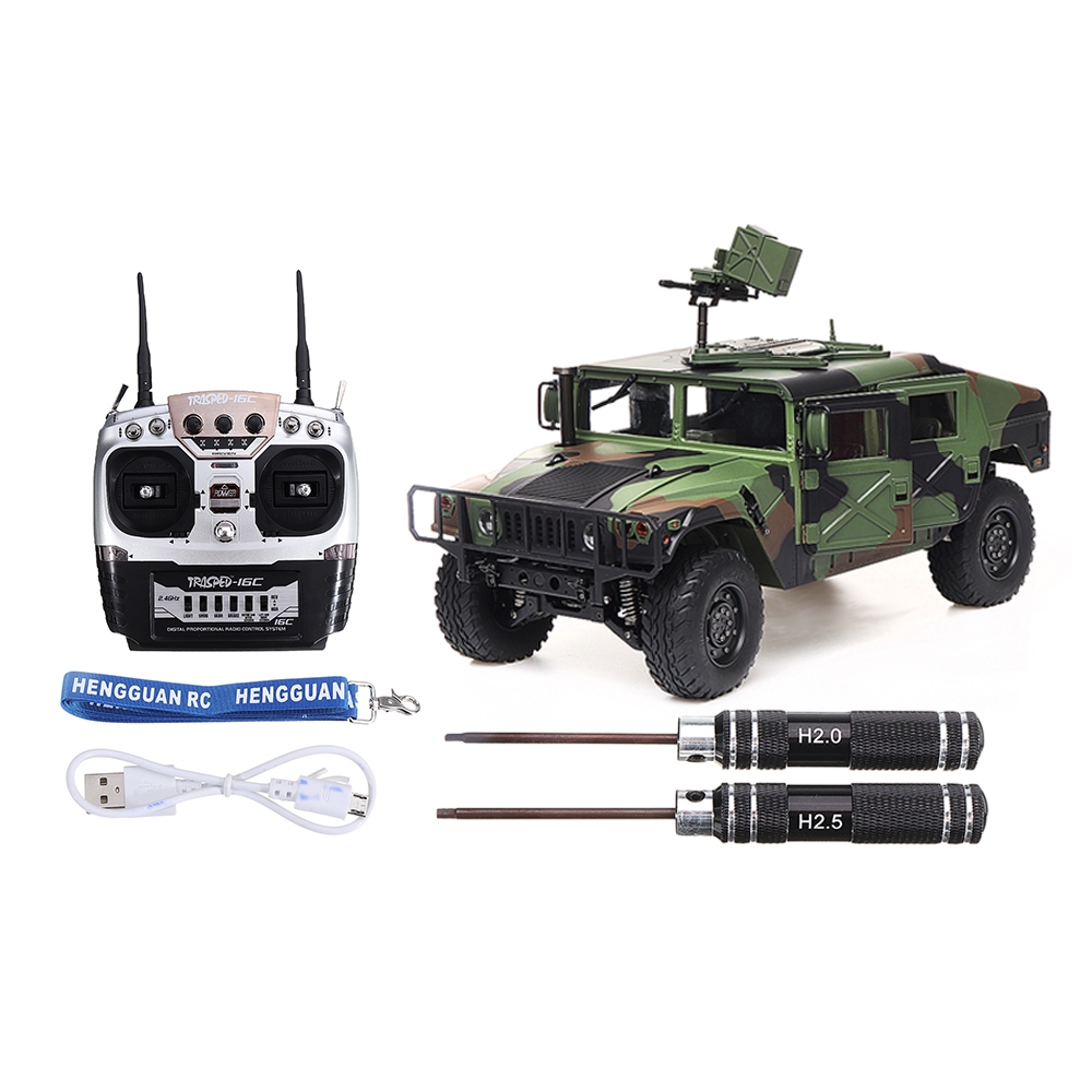 HG P408 Upgraded Light Sound Function 1/10 2.4G 4WD 16CH RC Car U.S.4X4 Military Vehicle Truck without Battery Charger