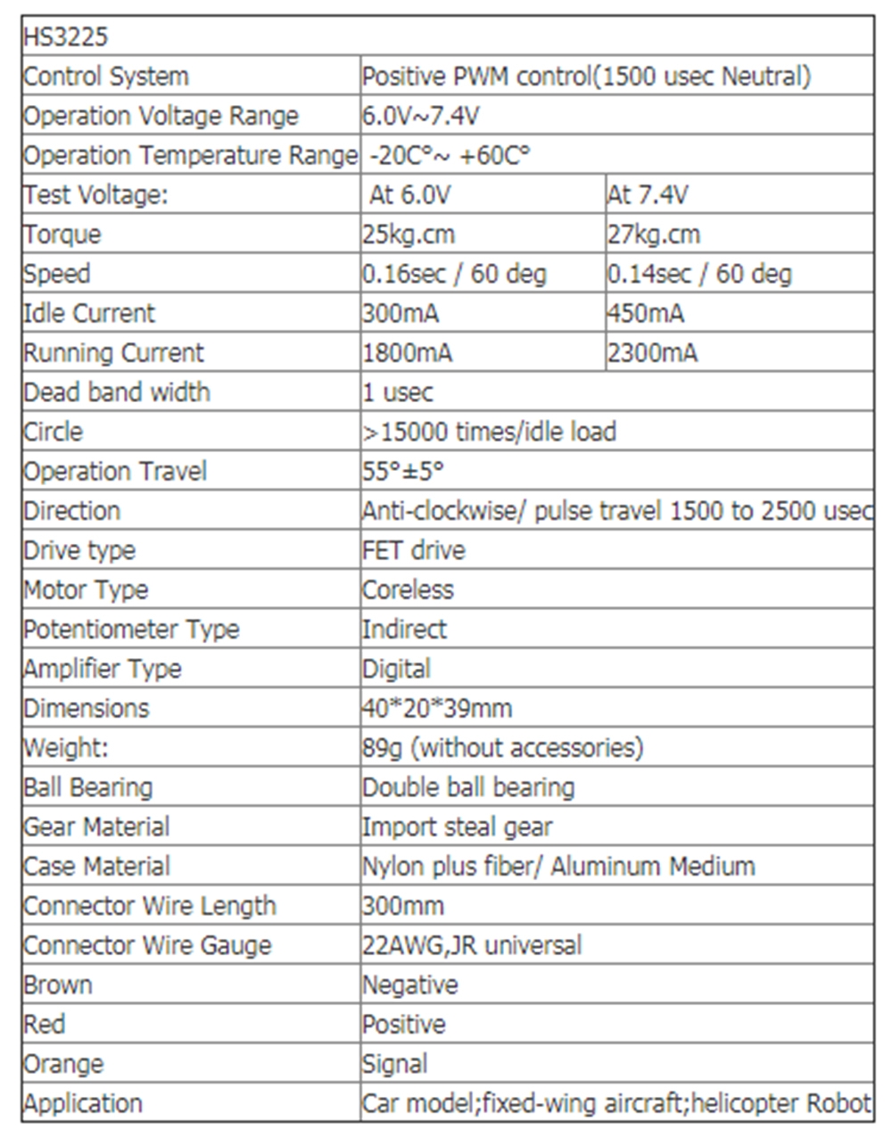 ROBSG HS3225 25KG Coreless Waterproof Metal Gear 180° Digital Servo For RC Car Boat