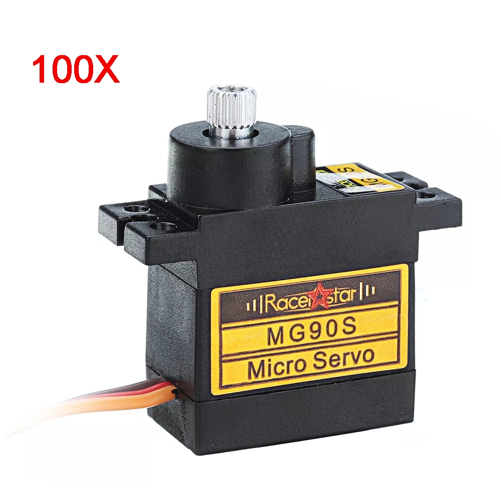 Wholesale 100PCS Racerstar MG90S 9g Micro Metal Gear 180° Analog Servo For 450 RC Helicopter RC Car Boat Robot