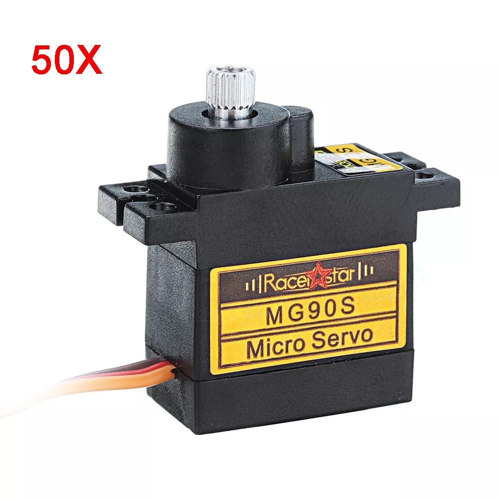 Wholesale 50PCS Racerstar MG90S 9g Micro Metal Gear 180° Analog Servo For 450 RC Helicopter RC Car Boat Robot