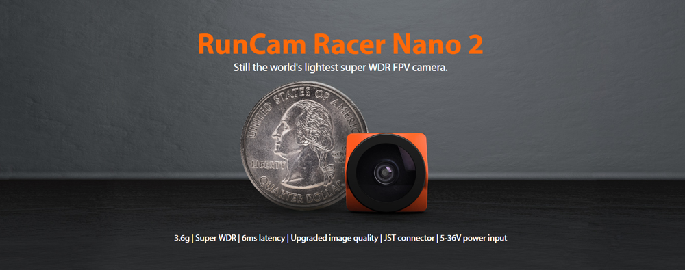 RunCam Racer Nano 2 CMOS 700TVL 1.8mm/2.1mm Super WDR Smallest FPV Camera 6ms Low Latency Gesture Control OSD for RC Drone