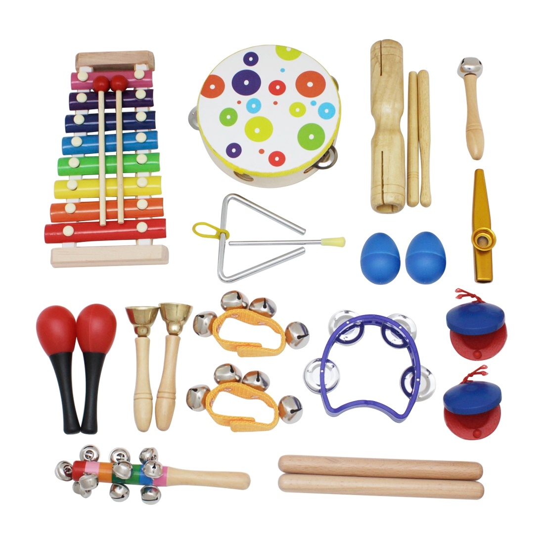 SY-60 19-piece Orff Musical Instruments Set Early Education Enlightenment Instrument for Children