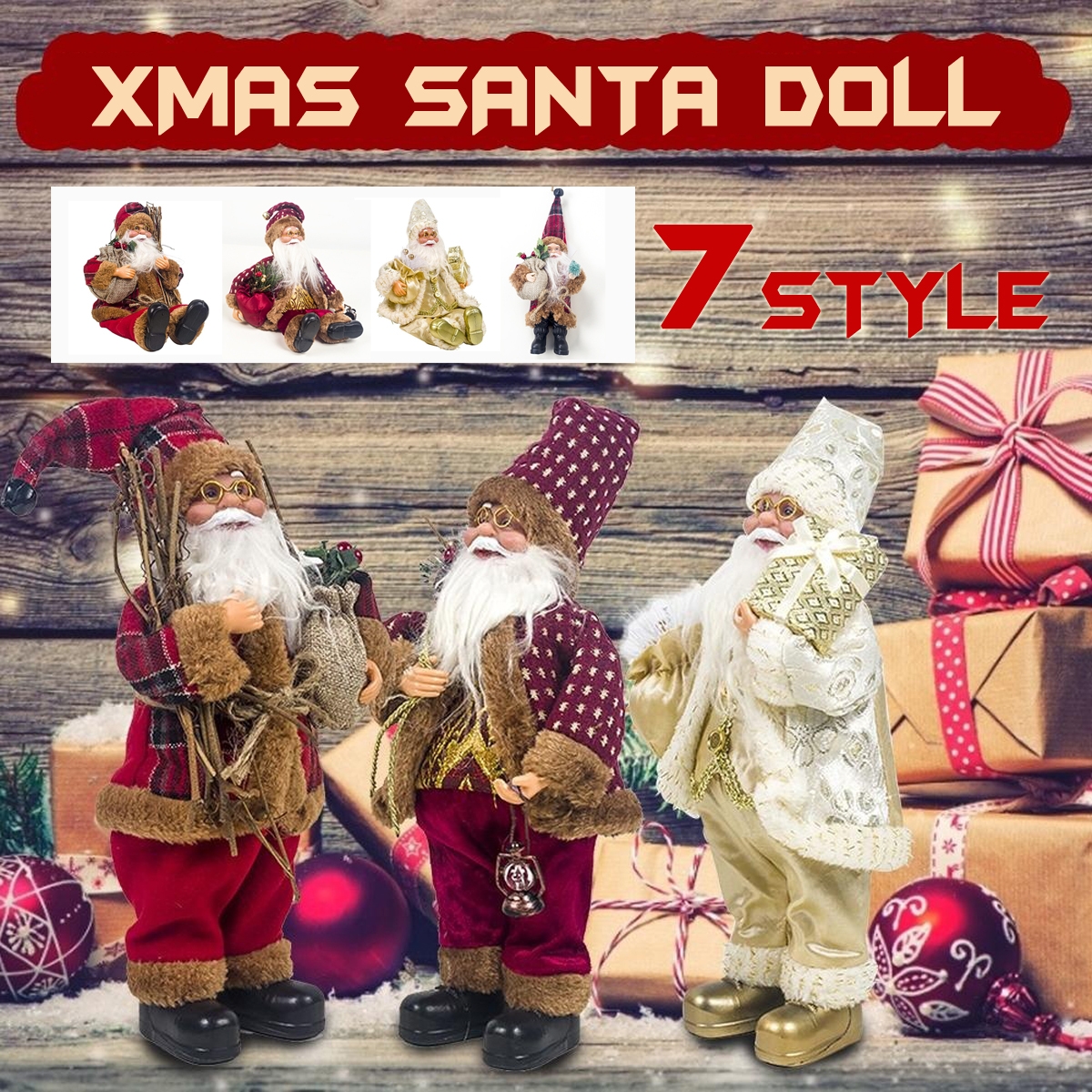Xmas Santa Doll Christmas Figurine Ornament Gifts Decoration Toys