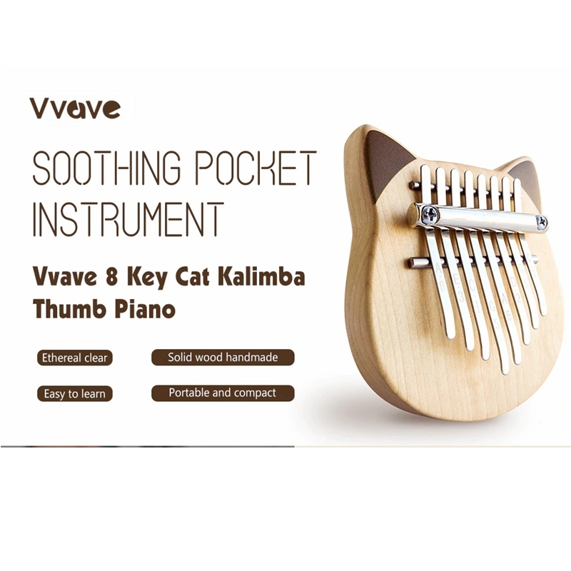 Xiaomi Vvave 8 Key Birch Wood Cat kalimbas Double Name Tag Thumb Piano
