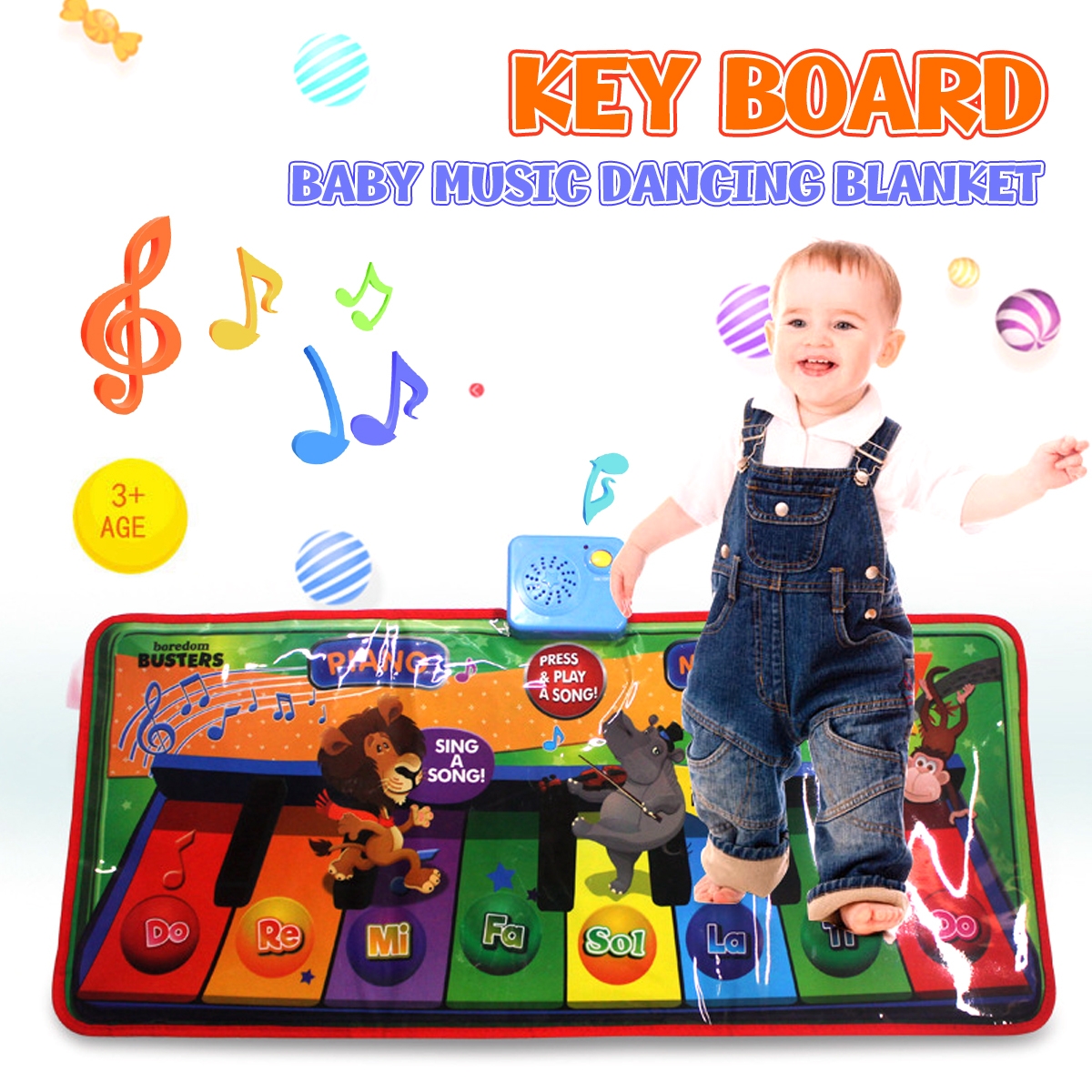 Foldable Piano Pad Early Education Carpet Singing Piano Music Carpet Mat for Children