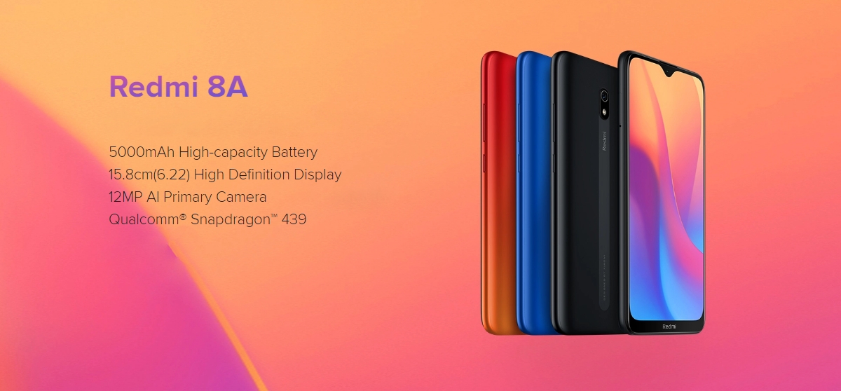 Xiaomi Redmi 8A Global Version 6.22 inch 2GB 32GB 5000mAh Snapdragon 439 Octa core 4G Smartphone