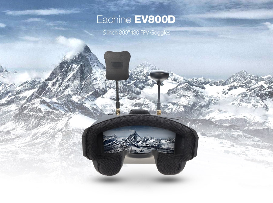 Eachine EV800D 5.8G 40СН Разнообразие FPV Защитные очки 5 дюймов 800 * 480 Гарнитура Видео HD Видеорегистратор Построено в Батарея - Только очки
