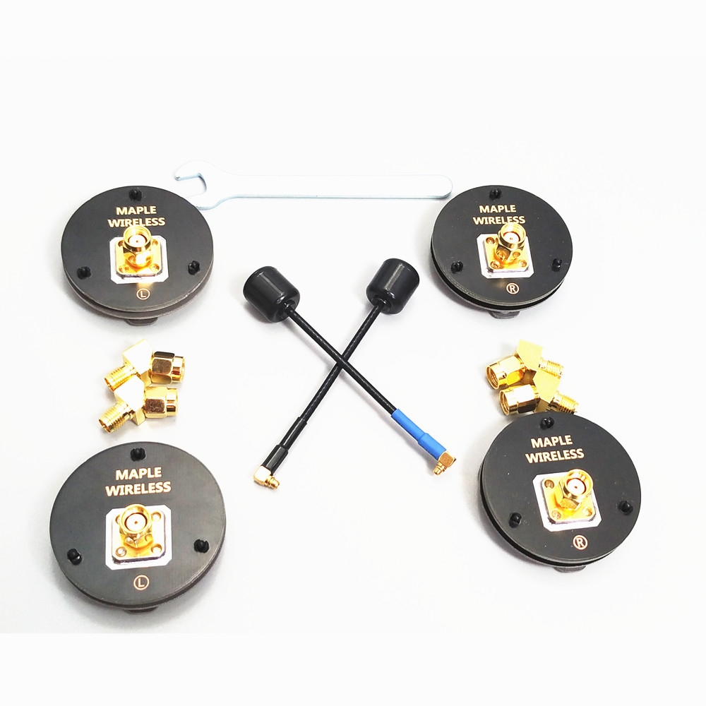 4pcs Maple Wireless 5.8GHz 8.5dBi Directional Circular Polarized Flat FPV Antenna+2pcs Extended Range Antenna RHCP LHCP for DJI Digital Goggle RC Multicopter Racing Drone