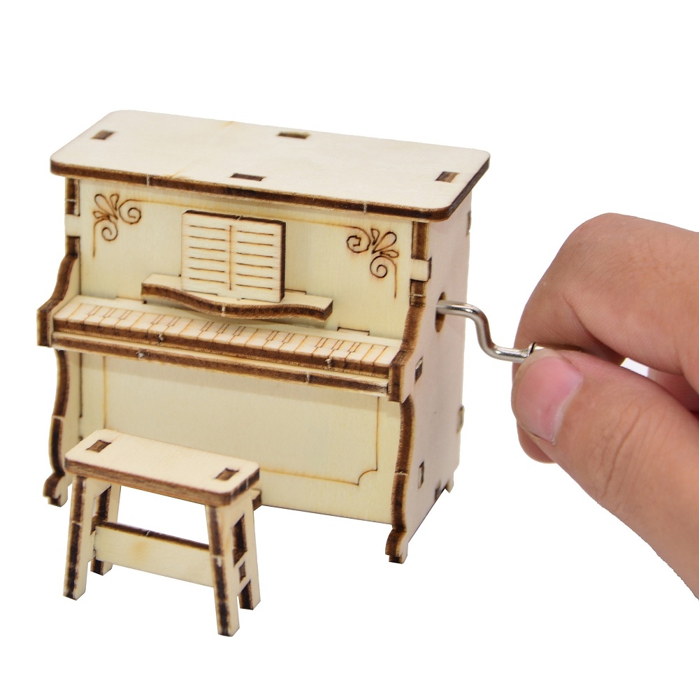 DIY Hand-assembled Music Box Creative Piano Hand-operated Music Box for Children - Photo: 1