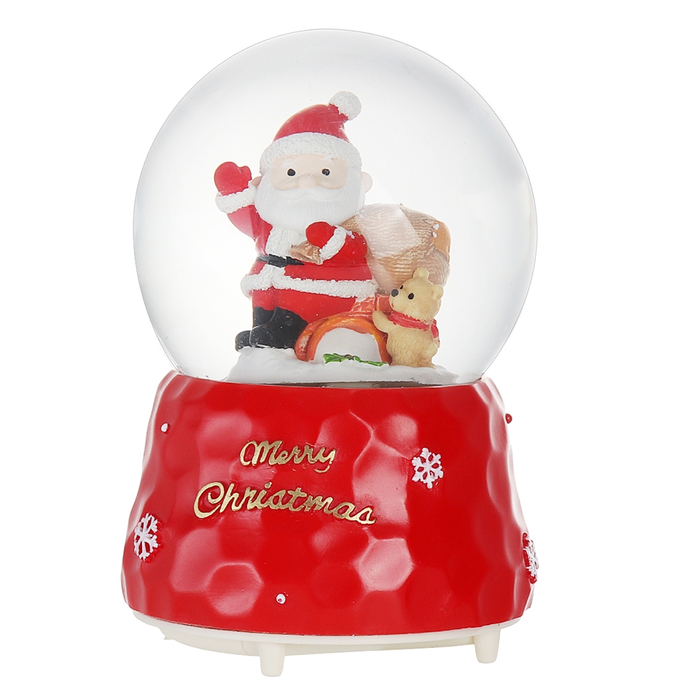 Santa Crystal Ball with Lighting Music Effects Music Box Christmas Gift Table Home Decoration