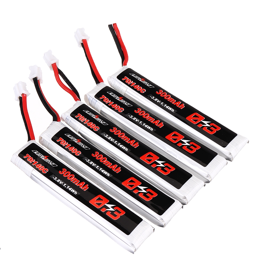 URUAV 3.8V 300mAh 70C/140C 1S Lipo Battery PH2.0 Plug for Eachine TRASHCAN Snapper6 7 Mobula7