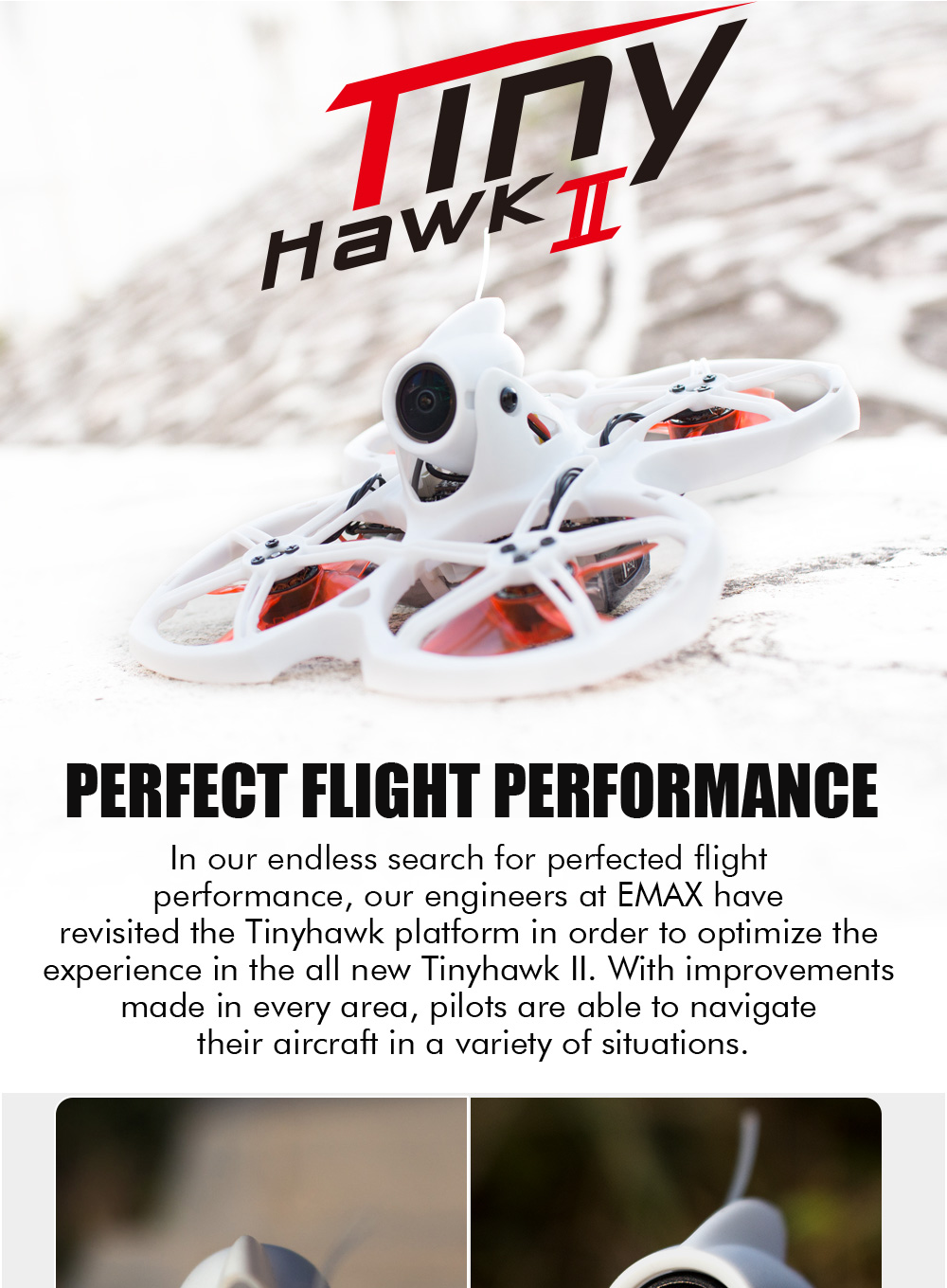 15% OFF for EMAX Tinyhawk II 75mm 1-2S Whoop FPV Racing Drone BNF FrSky D8 Runcam Nano2 Cam 25/100/200mw VTX 5A Blheli_S ESC