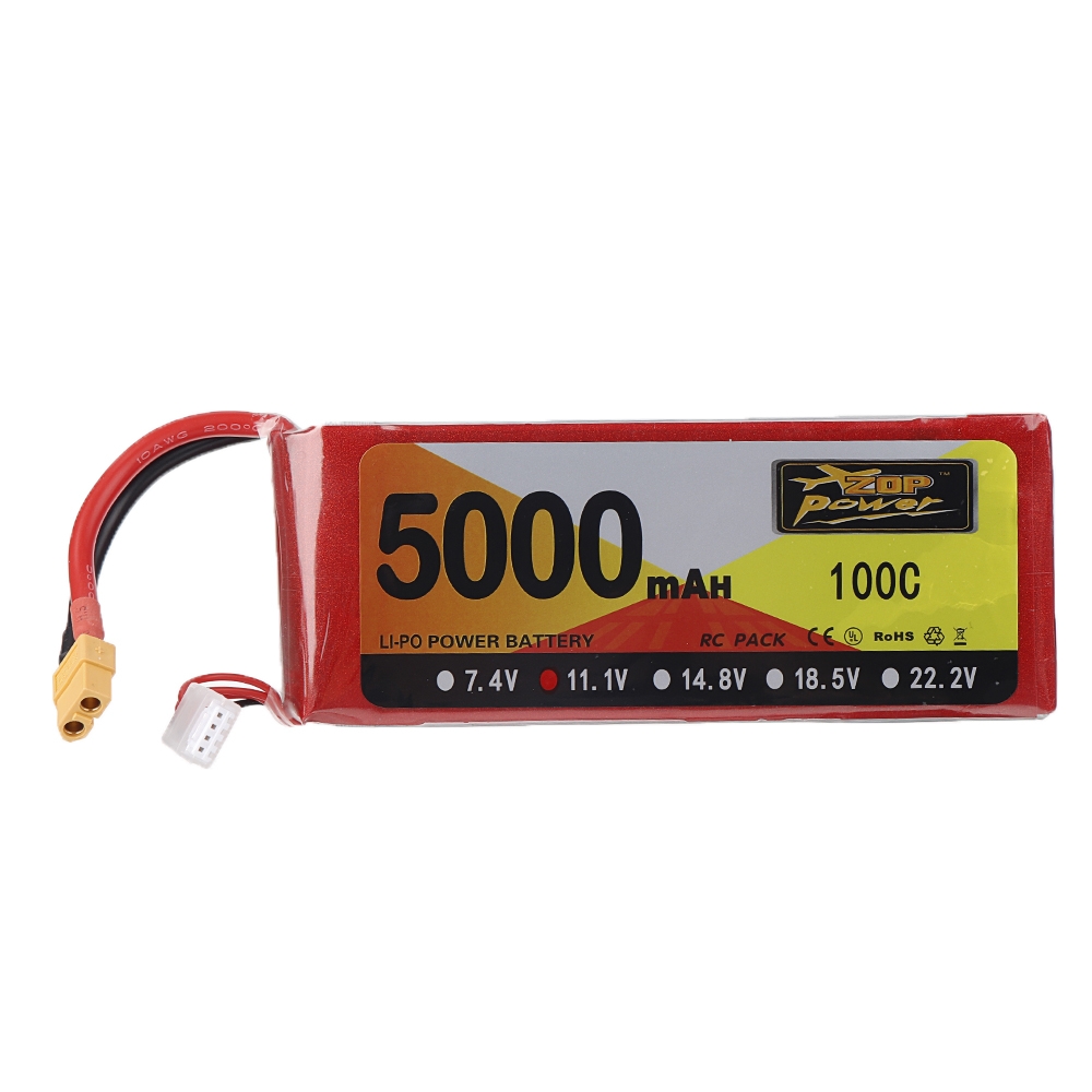 ZOP Power 11.1V 5000mAh 100C 3S Lipo Battery XT60 Plug for RC Quadcopter Car Airplane