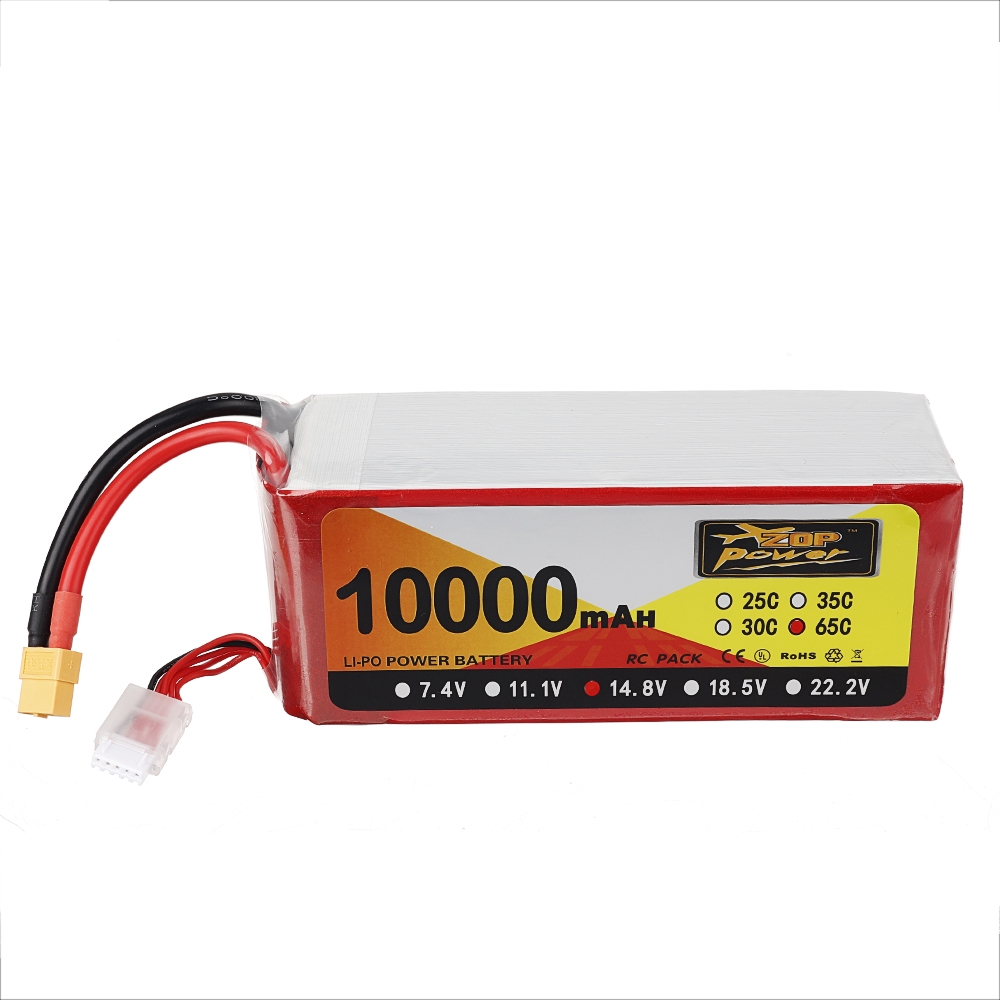 ZOP Power 14.8V 10000mAh 65C 4S Lipo Battery XT60 Plug for RC FPV Racing Drone