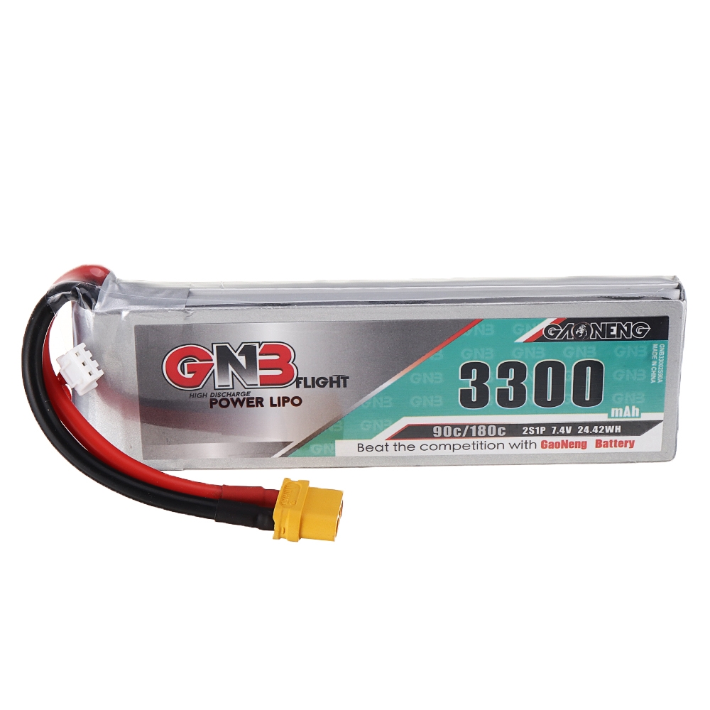 Gaoneng GNB 7.4V 3300mAh 90C 2S Lipo Battery XT60 Plug for Fixed Wing Vehicle RC Model