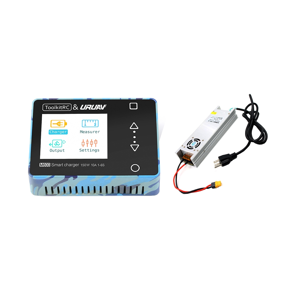 ToolkitRC & URUAV M600 150W 10A DC MINI Smart LCD 1-6S Lipo Battery Balance Charger Discharger with LANTIAN 24V 16.6A Power Supply