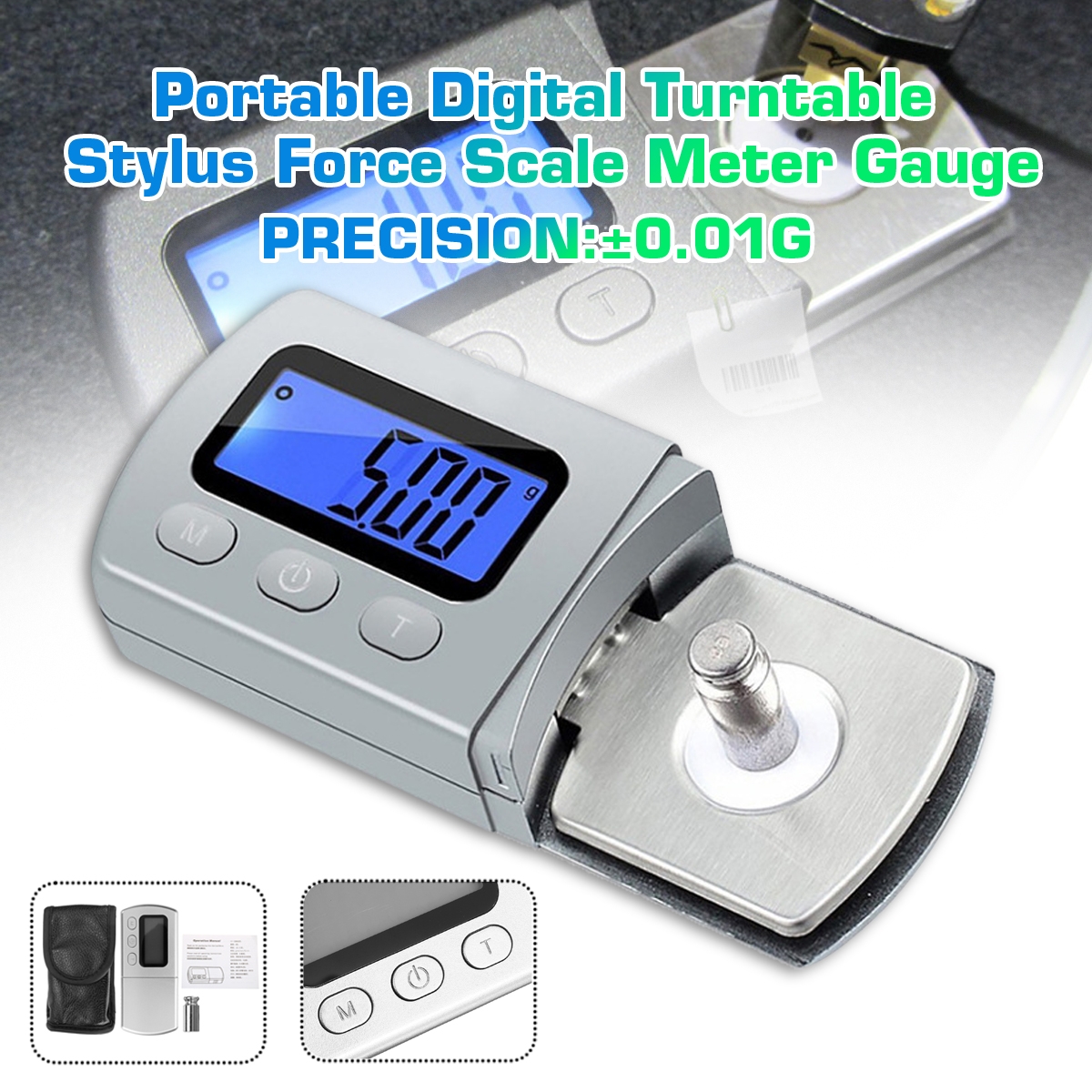 0.01g LP Digital Turntable LP Vinyl Stylus Force Scale Gauge Led Dzr Arm Load Meter Vesion for Tonearm Phono Cartridge