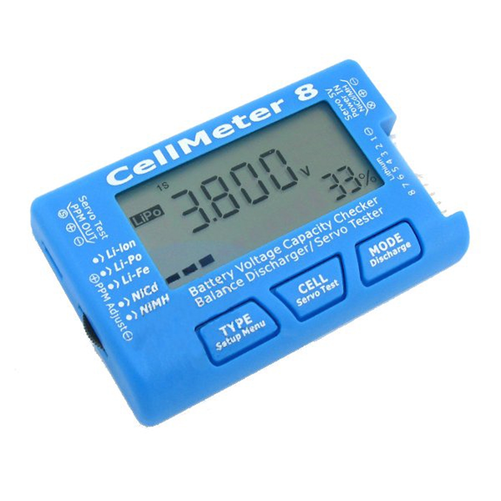 AOK CellMeter 8 Multifunctional Digital Battery Capacity Servo Checker Tester 2S-8S 4pcs