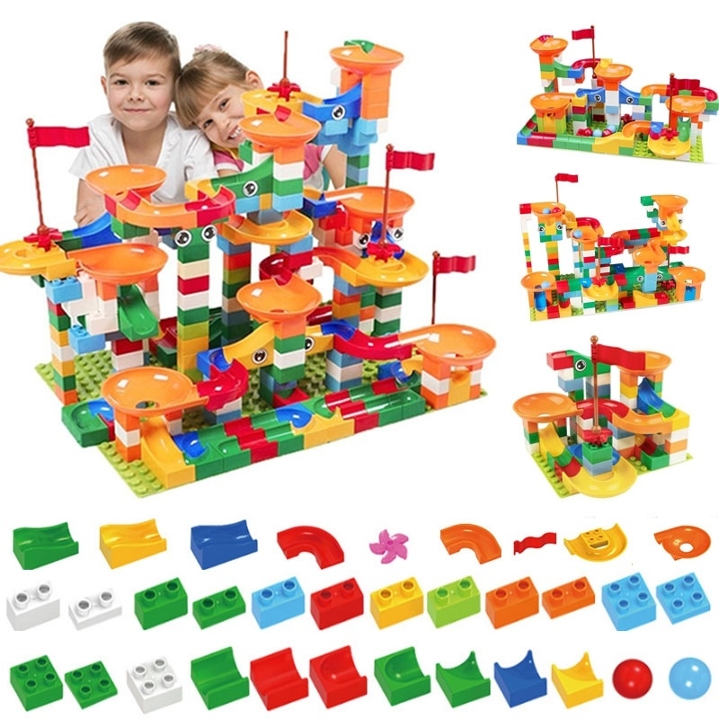 42/88 PCS Maze Ball Track Building Blocks ABS Funnel Slide Assemble Bricks Blocks Toys