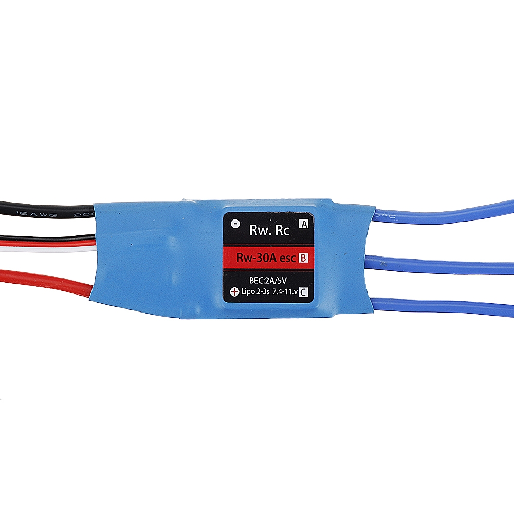 RW.RC 30A Brushless ESC 5V2A BEC 2S 3S for RC Models Fixed Wing Quadcopter Miltirotor