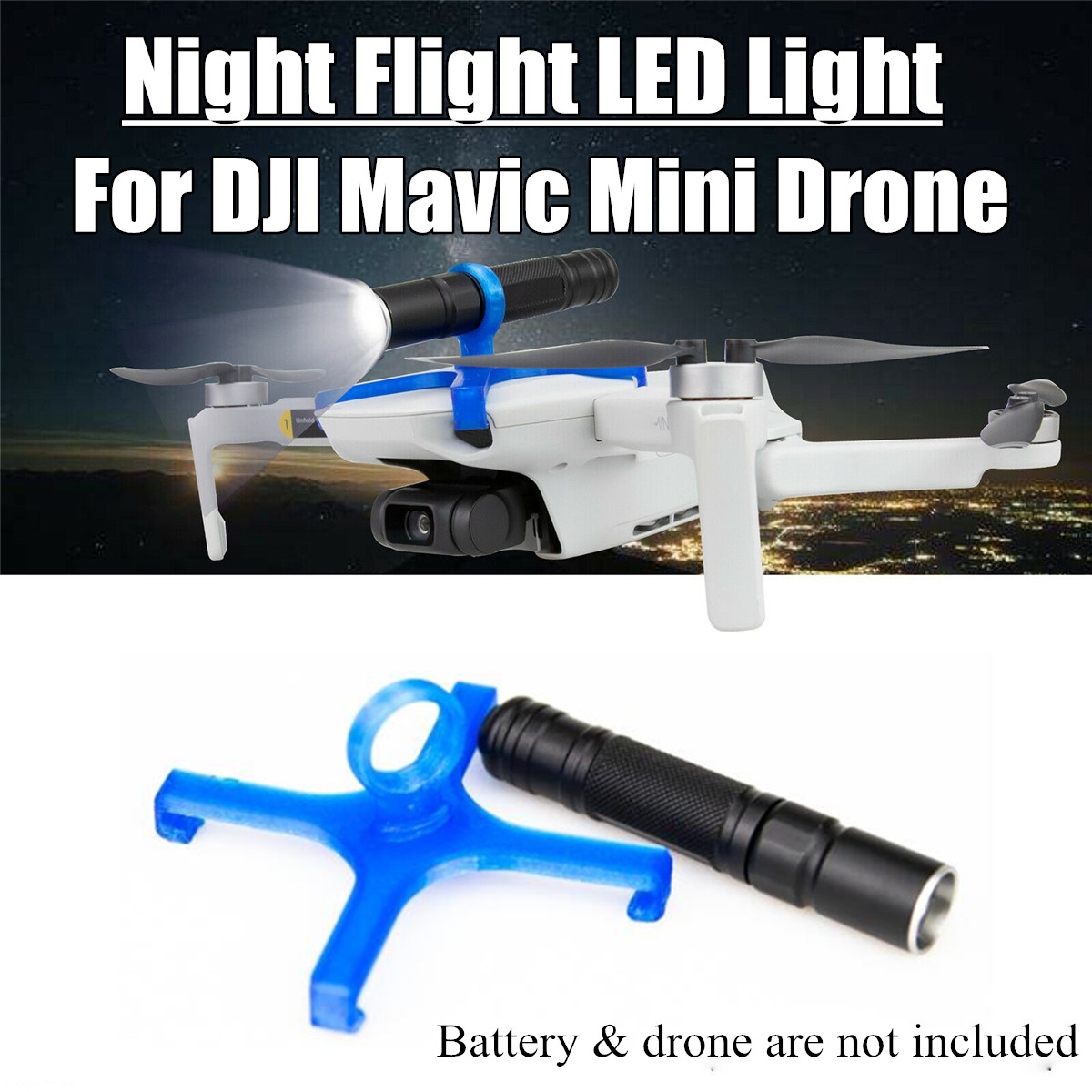 Adjustable Night Flight LED Light Flashlight Spotlight For DJI Mavic Mini RC Drone