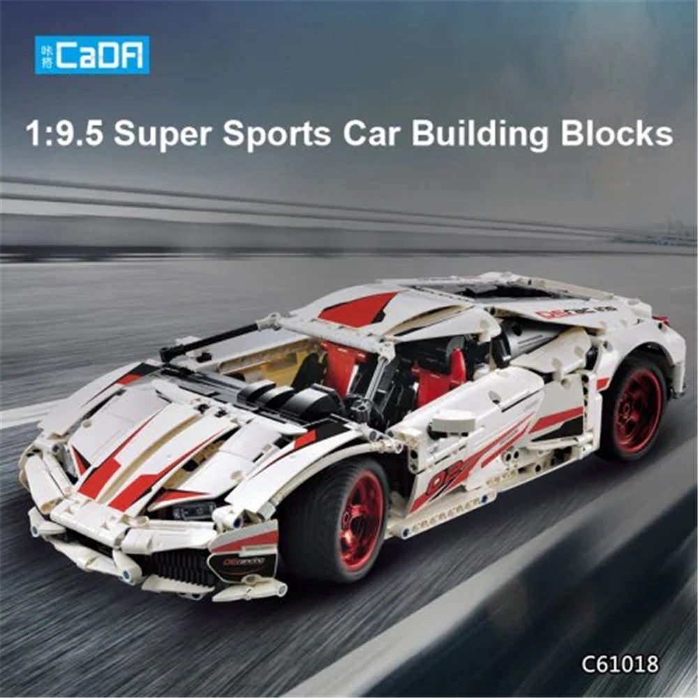 CaDA C61018W 1696PCS 1/9.5 DIY Building Blocks for LP610 Sports Support Refiting RC Car without Electronic Parts