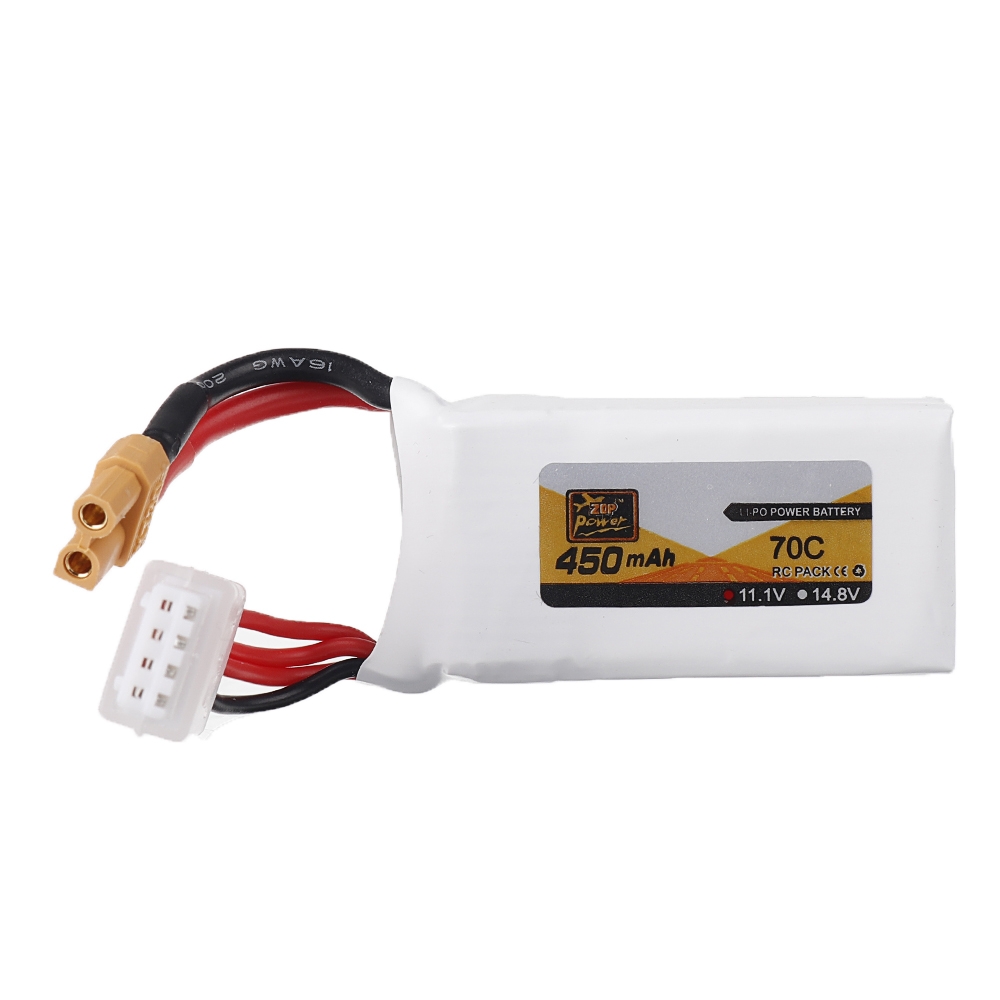 ZOP Power 11.1V 450mAh 70C 3S Lipo Battery XT30 Plug for FPV Racing Multi Rotor