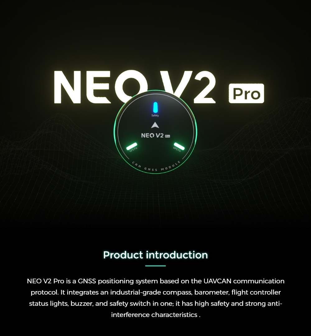 CUAV NEO V2 Pro CAN GPS Module GNSS w/barometer Support Ardupilot/PX4 FC For Multicopter RC Quadcopter