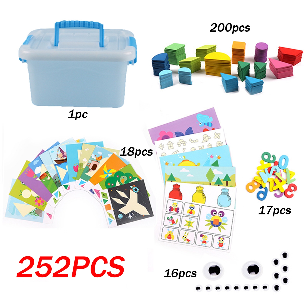 252PCS Jigsaw Puzzle Wood Toy Kids Intelligence Development Tangram Early Education Toys