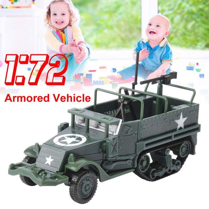 1:72 M3 DIY Assembly 4D Half Track Armored Diecast Vehicle Model for Kids Gift