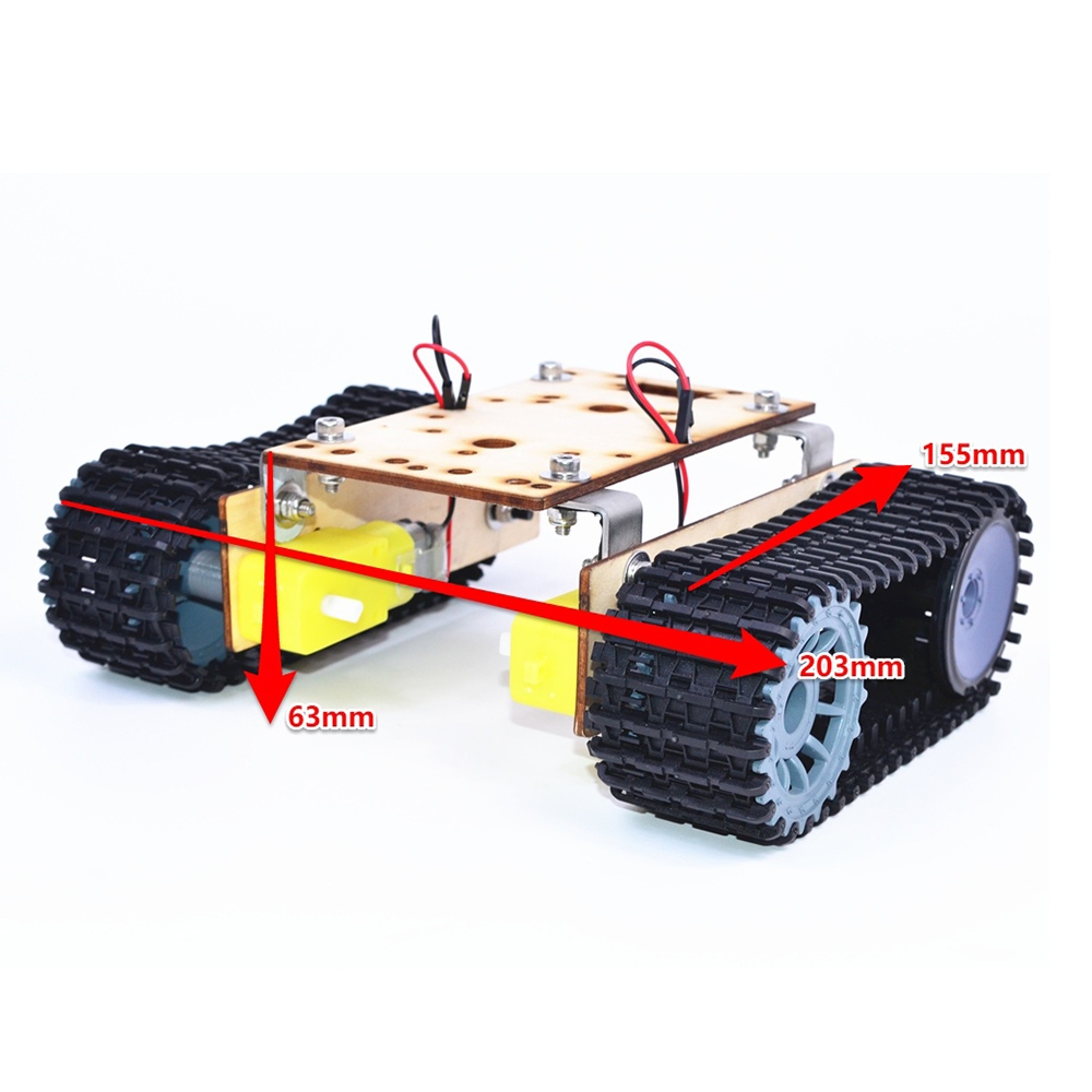 Small Hammer DIY Smart Wooden RC Robot Tank With Plastic Crawler Belt TT Motor For Arduino UNO