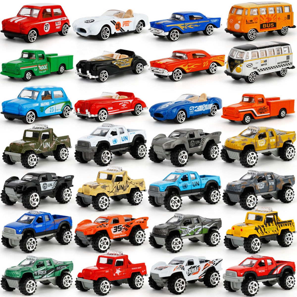 4Pcs Mini Alloy Car Children's Toys Taxi Simulation Car Model Set