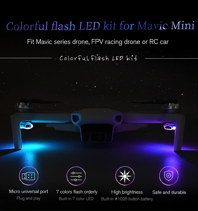 STARTRC Rechargeable Colorful Flash LED Kit Signal Night Light for DJI Mavic Mini