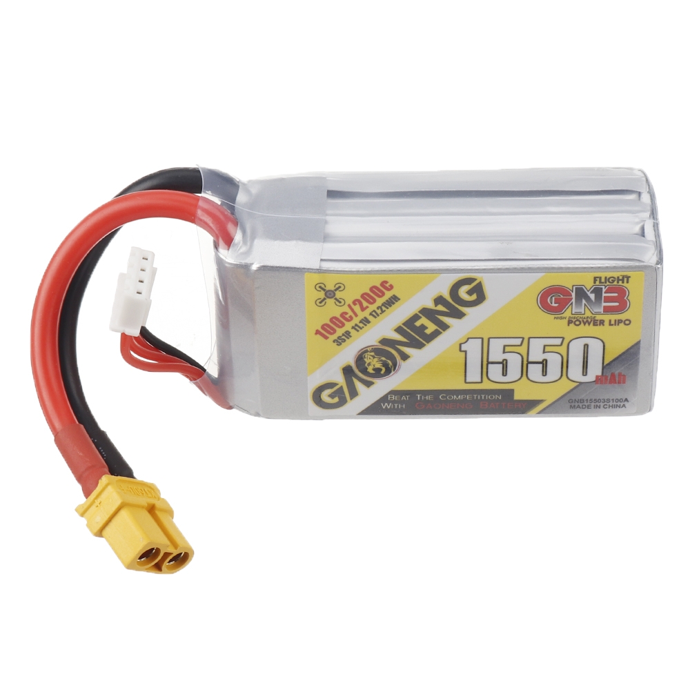 Gaoneng GNB 11.1V 1550mAh 100C 3S Lipo Battery XT60 Plug for GEPRC CineRun HD3 3 Inch FPV Racing Drone