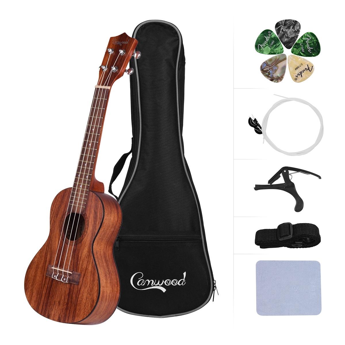 Camwood CU-23T 23 Inch Teakwood Acoustic Concert Ukulele with Gig Bag